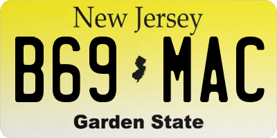 NJ license plate B69MAC