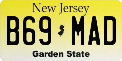 NJ license plate B69MAD