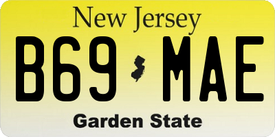 NJ license plate B69MAE