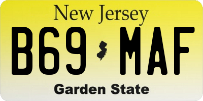 NJ license plate B69MAF