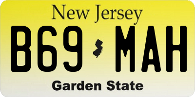 NJ license plate B69MAH