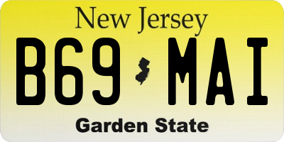 NJ license plate B69MAI