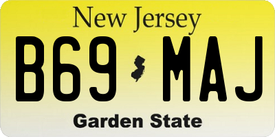 NJ license plate B69MAJ