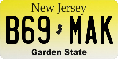 NJ license plate B69MAK