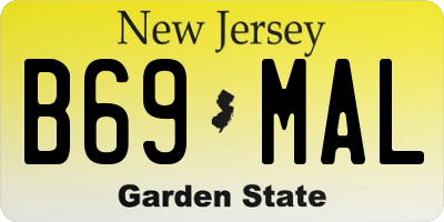 NJ license plate B69MAL
