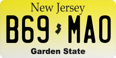 NJ license plate B69MAO