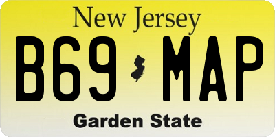 NJ license plate B69MAP