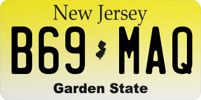 NJ license plate B69MAQ