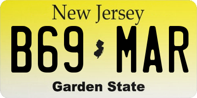 NJ license plate B69MAR