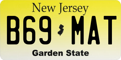 NJ license plate B69MAT