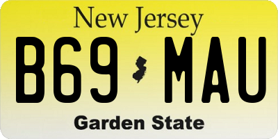 NJ license plate B69MAU