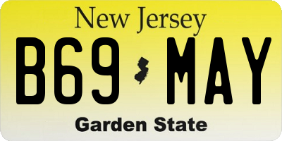 NJ license plate B69MAY