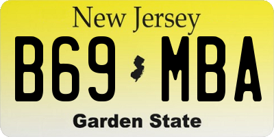NJ license plate B69MBA