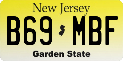 NJ license plate B69MBF