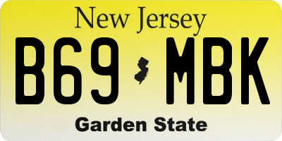 NJ license plate B69MBK