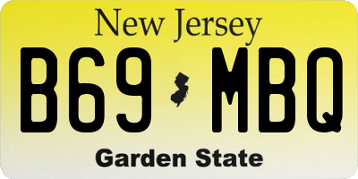 NJ license plate B69MBQ