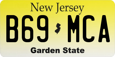 NJ license plate B69MCA