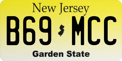 NJ license plate B69MCC