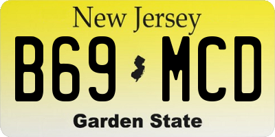 NJ license plate B69MCD