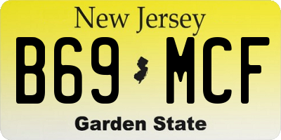 NJ license plate B69MCF