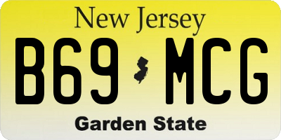 NJ license plate B69MCG