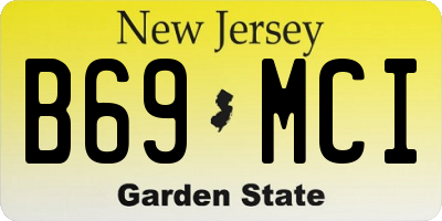 NJ license plate B69MCI