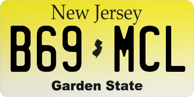 NJ license plate B69MCL
