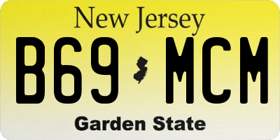 NJ license plate B69MCM