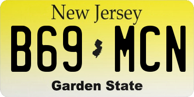 NJ license plate B69MCN
