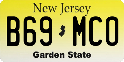 NJ license plate B69MCO