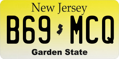 NJ license plate B69MCQ
