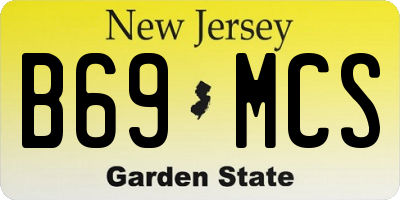 NJ license plate B69MCS