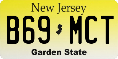 NJ license plate B69MCT