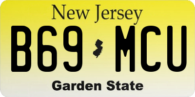 NJ license plate B69MCU