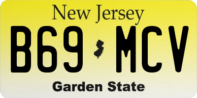 NJ license plate B69MCV