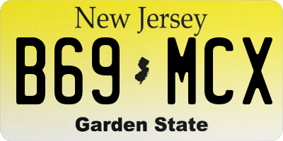 NJ license plate B69MCX