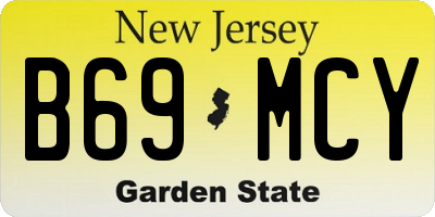 NJ license plate B69MCY