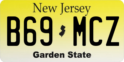 NJ license plate B69MCZ