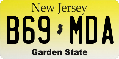 NJ license plate B69MDA