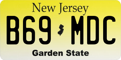 NJ license plate B69MDC