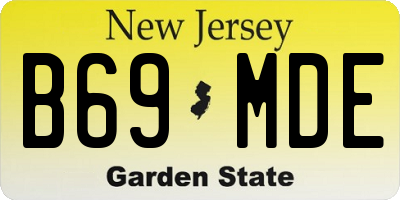 NJ license plate B69MDE