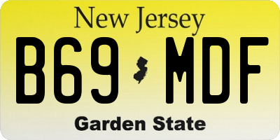 NJ license plate B69MDF