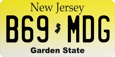 NJ license plate B69MDG
