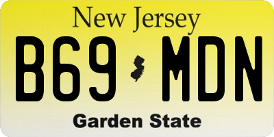NJ license plate B69MDN