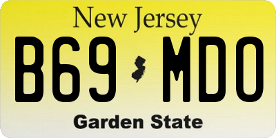 NJ license plate B69MDO