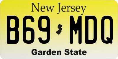 NJ license plate B69MDQ