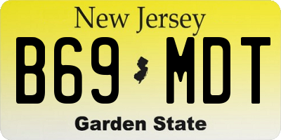 NJ license plate B69MDT