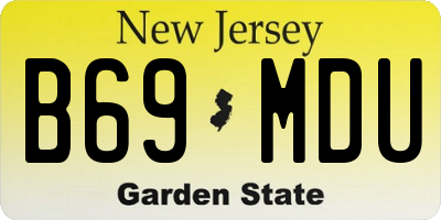 NJ license plate B69MDU