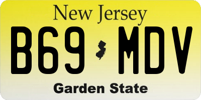 NJ license plate B69MDV