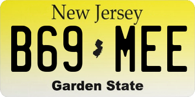 NJ license plate B69MEE